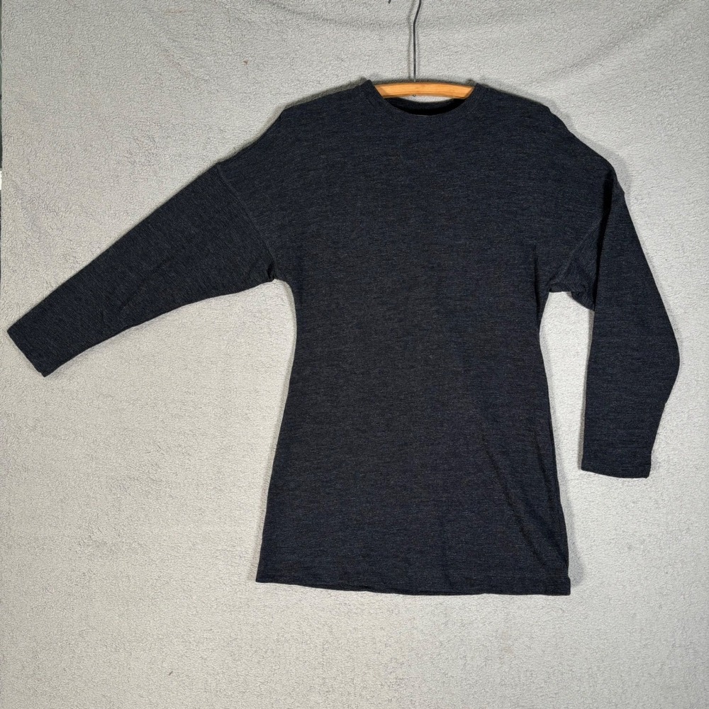 FP Beach Women's XS Black Heathered Long Sleeve Tunic Top Cotton Polyester Blend